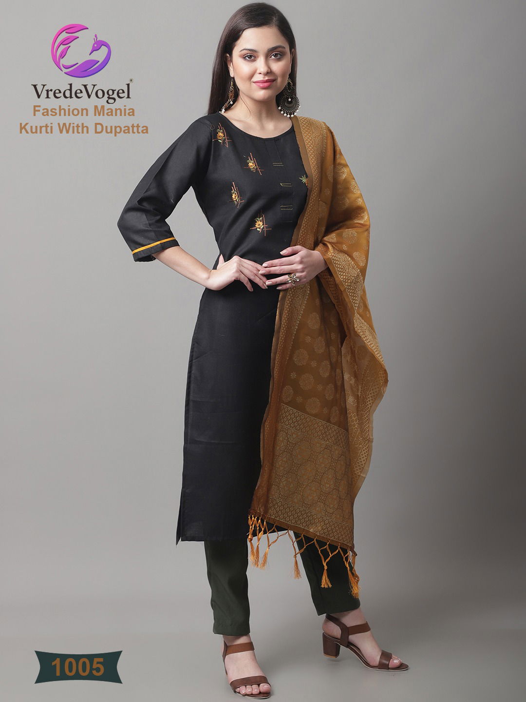 Vredevogel Fashion Mania Wholesale Cotton Kurtis With Dupatta